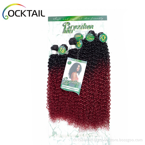 african soft synthetic afro kinky curly hair extension weave synthetic hair vendors, synthetic japanese fiber hair bulk